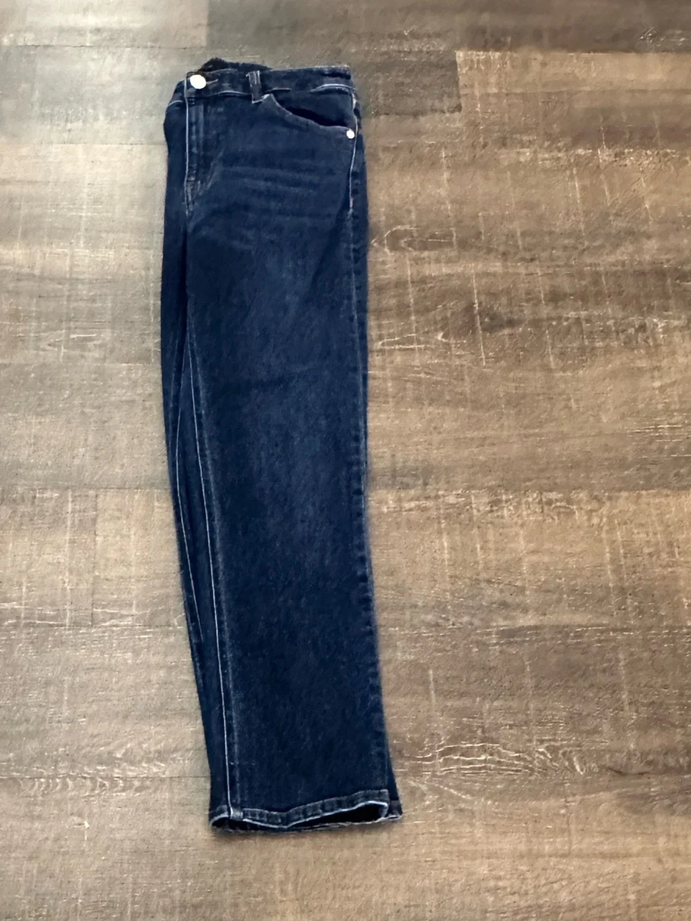 Quince Bella Stretch Straight Ankle Jeans Dark Blue Wash Denim Size 29